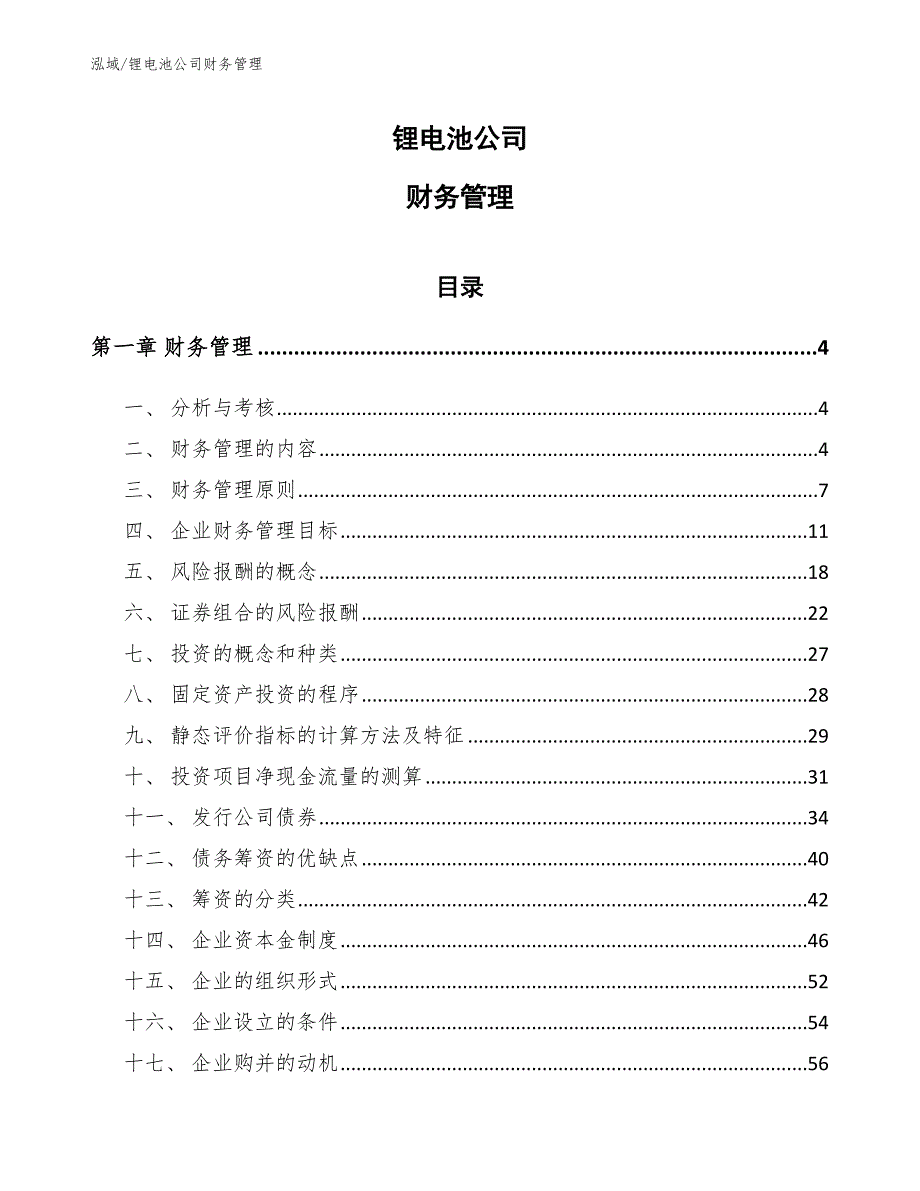 锂电池公司财务管理范文.docx_第1页