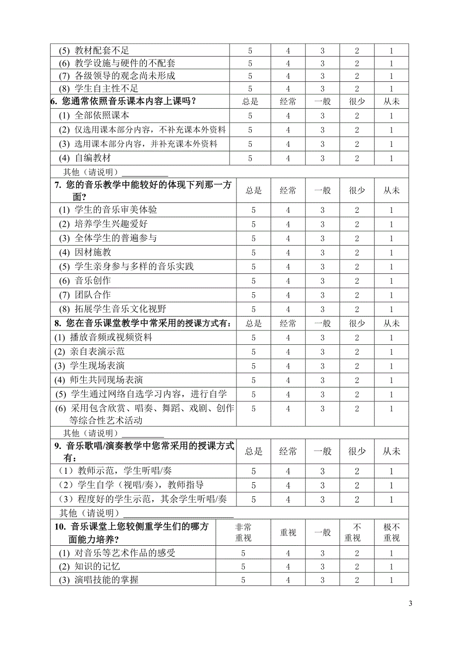 高中音乐教师调查问卷.doc_第3页