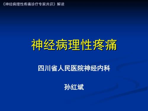 神经病理性疼痛专家共识解读ppt课件.ppt