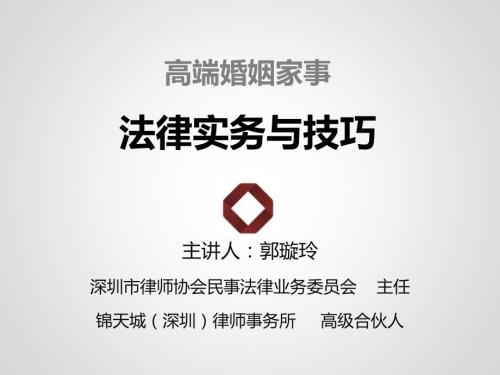 郭璇玲高端婚姻家事案件法律实务与技巧.pptx