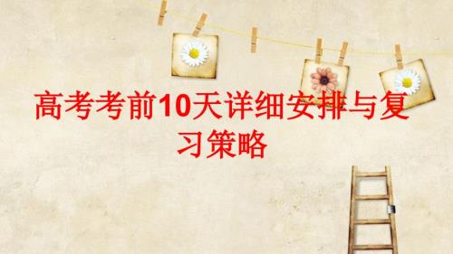 高考考前10天详细安排与复习策略.ppt