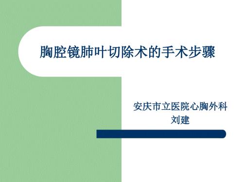 胸腔镜肺叶切除术的手术步骤PPT课件.ppt
