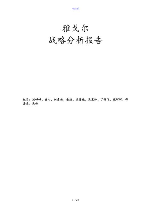 雅戈尔战略分析报告报告材料.doc
