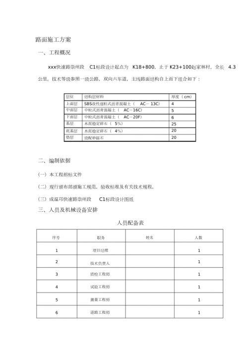 路面施工方案完整版.doc