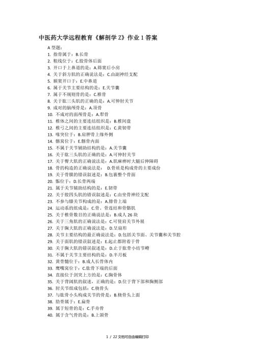 解剖学Z作业答案.docx