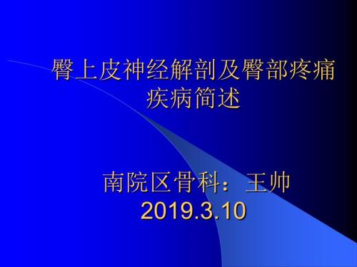 臀上皮神经解剖及疾病概述.ppt