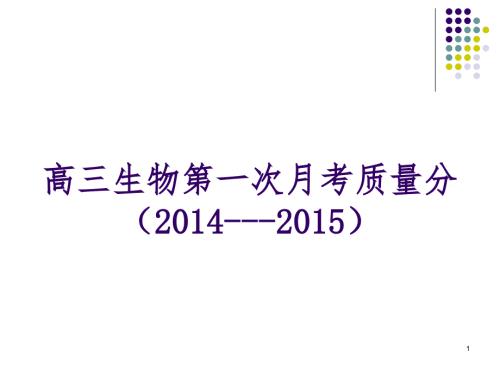 高三生物月考质量分析.ppt