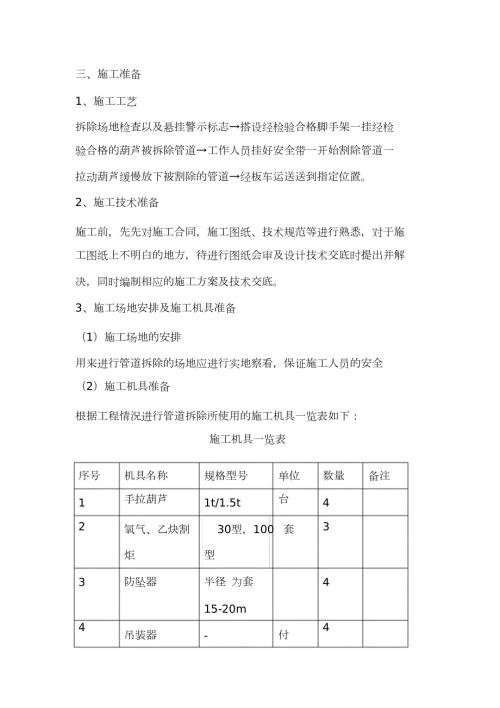 采暖管道拆除施工方案完整版.doc