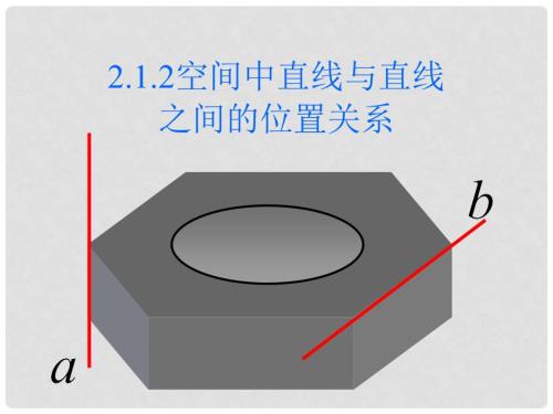 高中数学2.1空间中直线与直线之间的位置关系课件新人教A版必修2.ppt