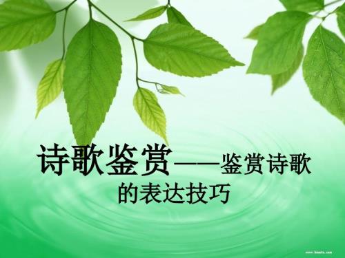 语文诗歌鉴赏鉴赏诗歌的表达技巧.ppt