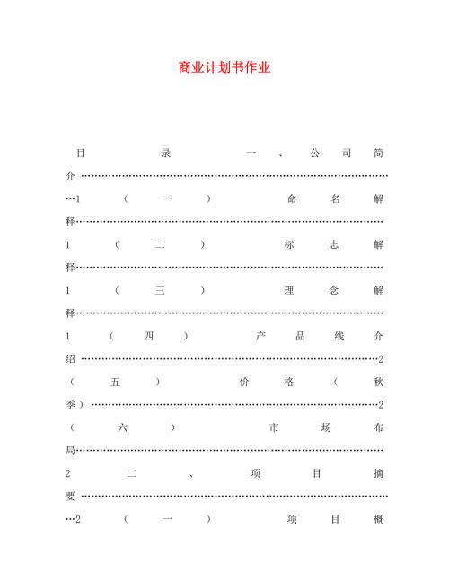 精编商业计划书作业.doc