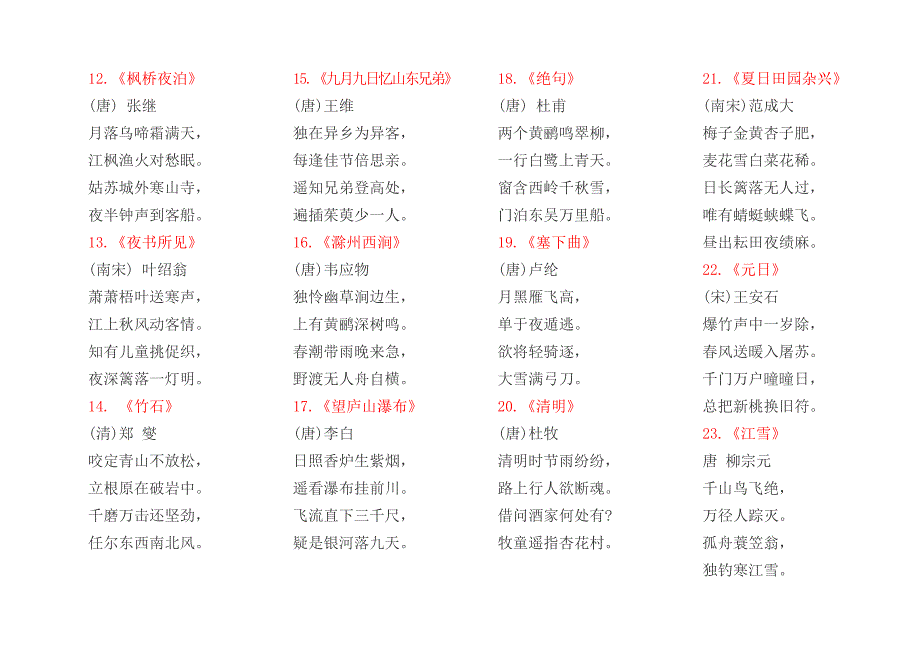 苏教版小学1到6年级语文课本必背古诗词.doc_第2页