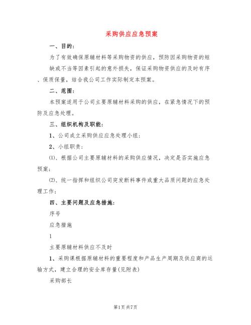 采购供应应急预案.doc