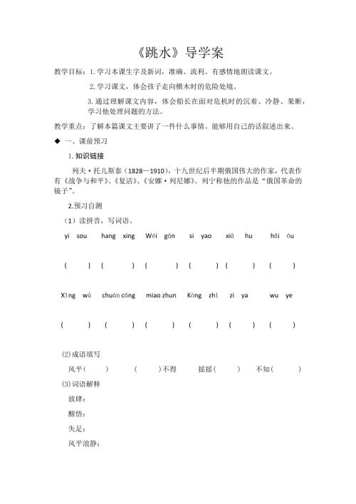 跳水导学案.docx
