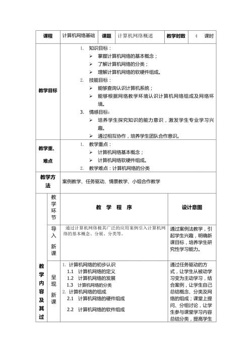 计算机网络技术教案完整版.docx