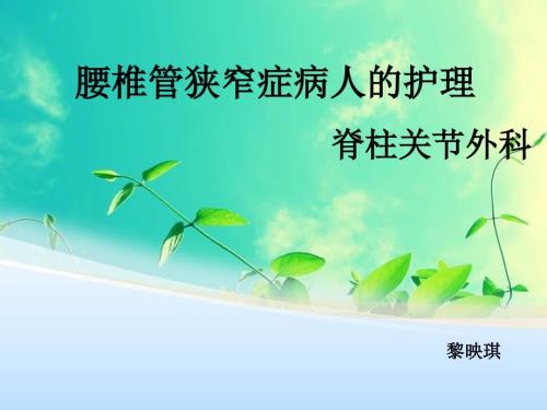 腰椎管狭窄症病人的护理ppt课件.ppt