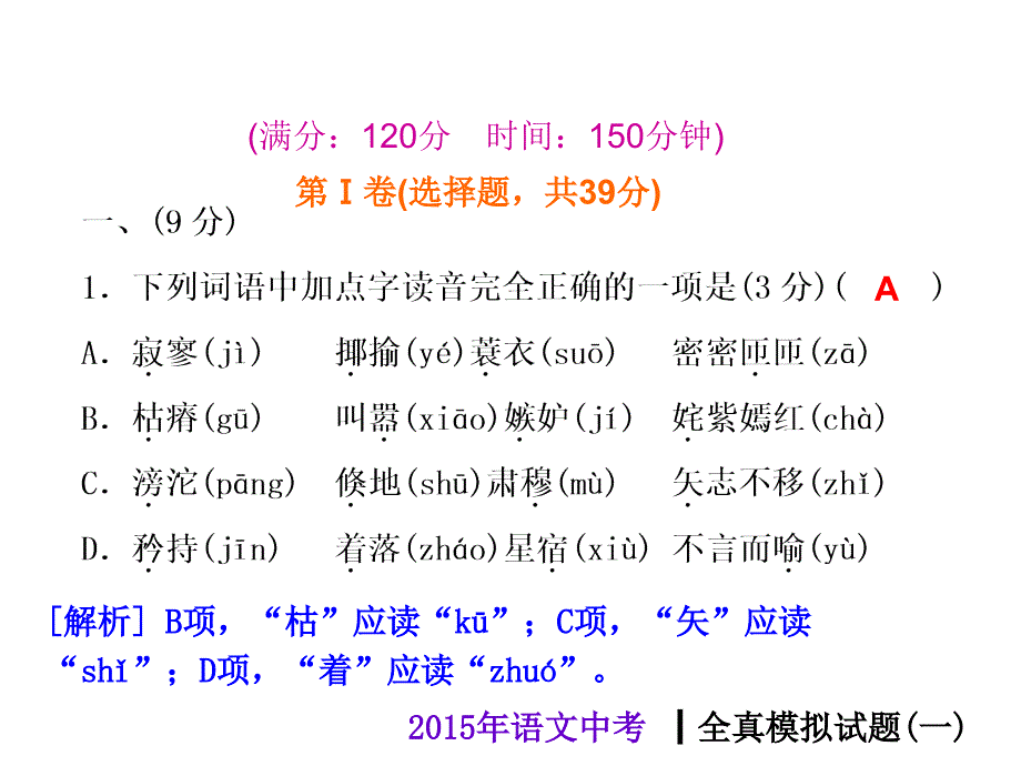 语文版中考语文全真模拟试题ppt课件194页.ppt_第2页