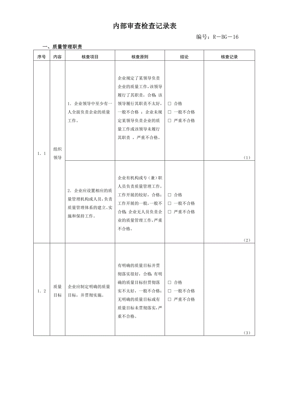 饮水公司iso体系审核内部审查记录.doc_第3页