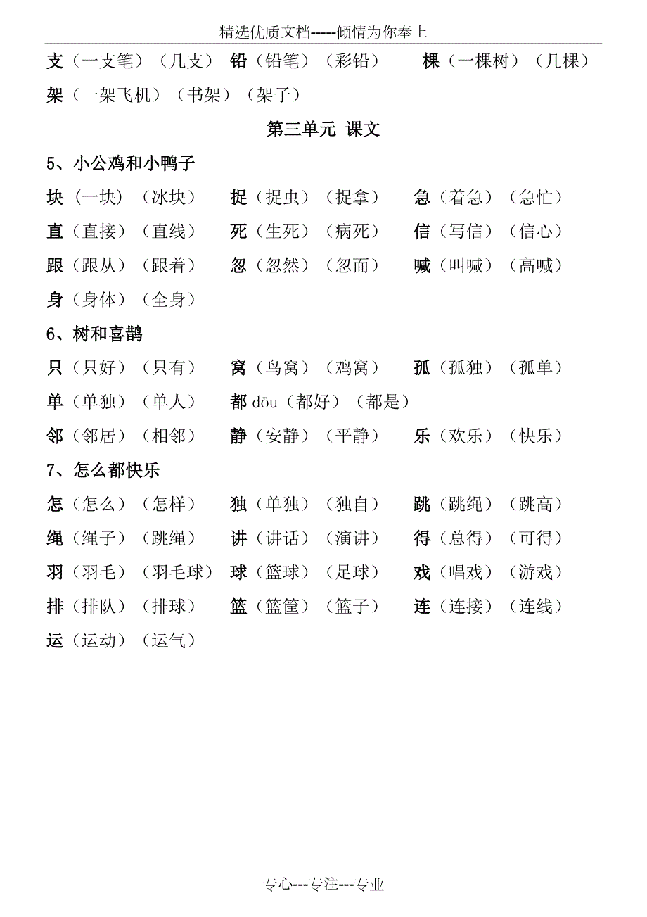 部编版语文一年级下册会认字组词.doc_第3页