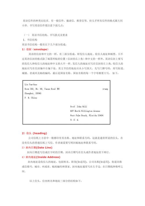 英文写信的格式范文.doc