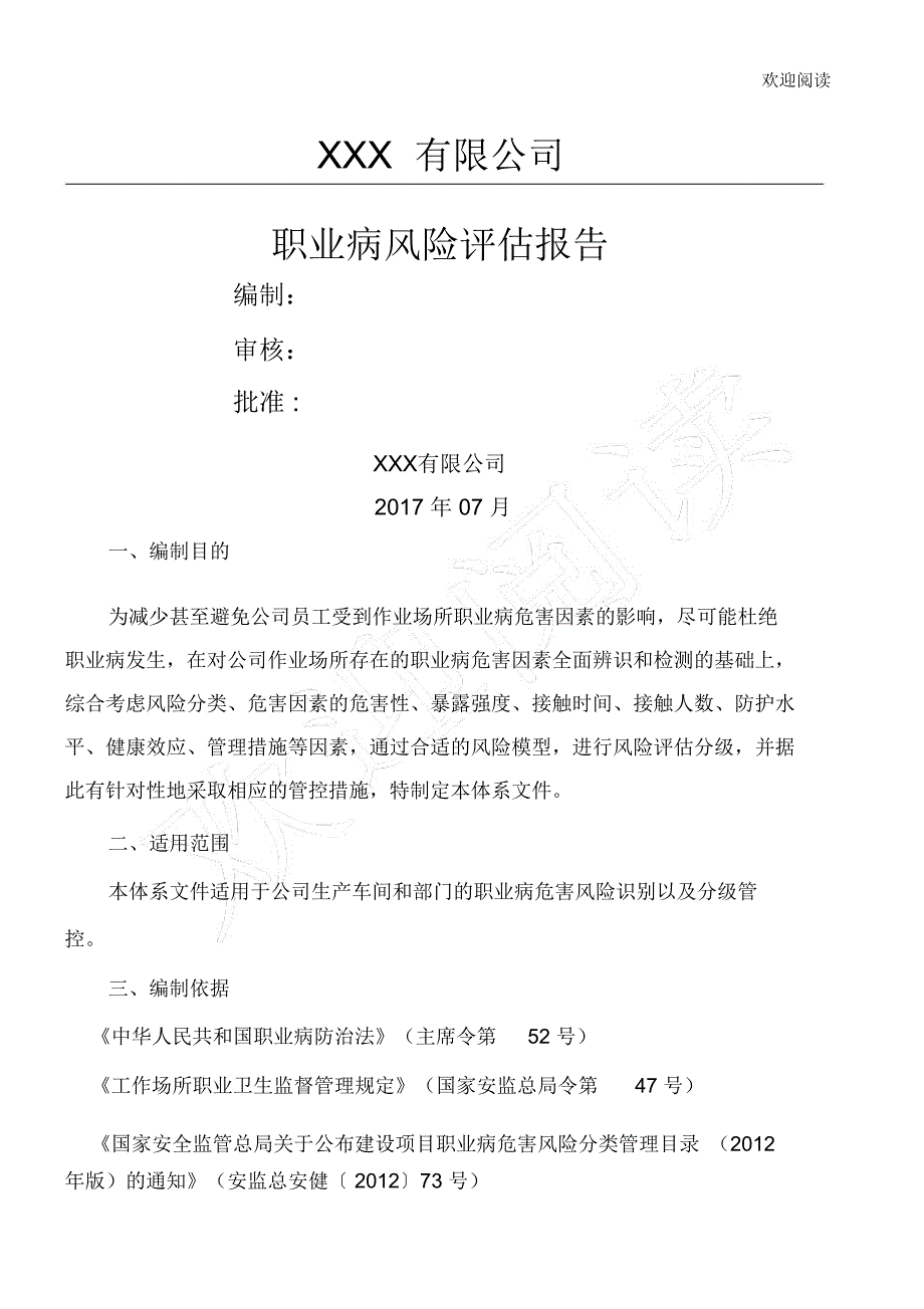 职业病风险评估报告.doc_第1页