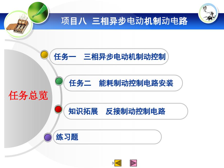 项目八三相异步电动机制动控制电路ppt课件.ppt_第3页