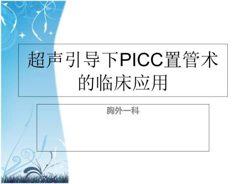 超声引导下PICC置管术的临床应用.ppt