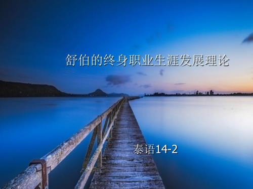 舒伯的终身职业生涯规划.ppt