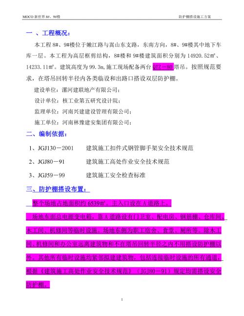 防护棚搭设方案.doc