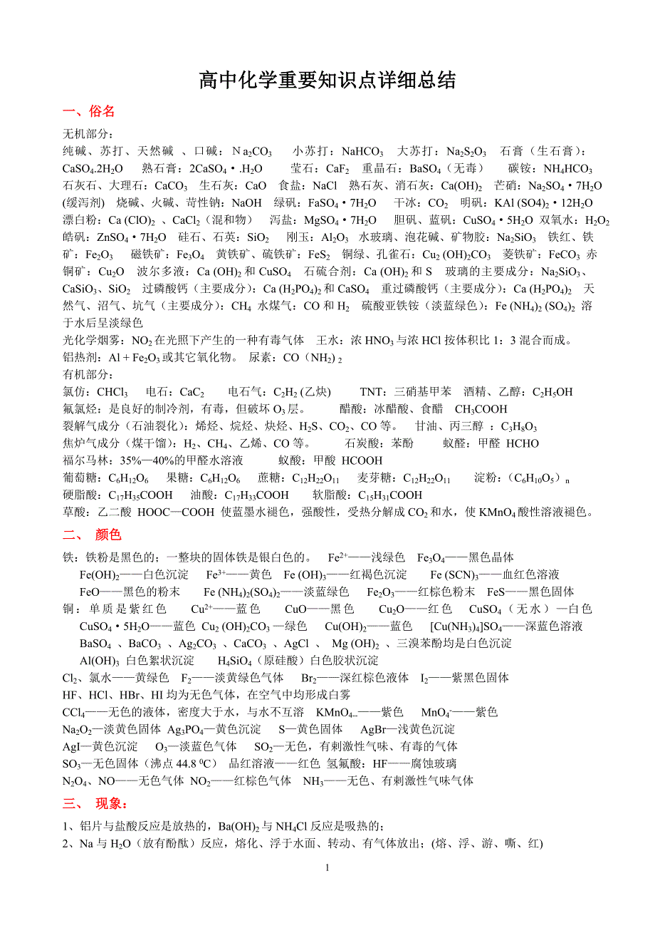 高中化学重要知识点详细总结经典.doc_第1页