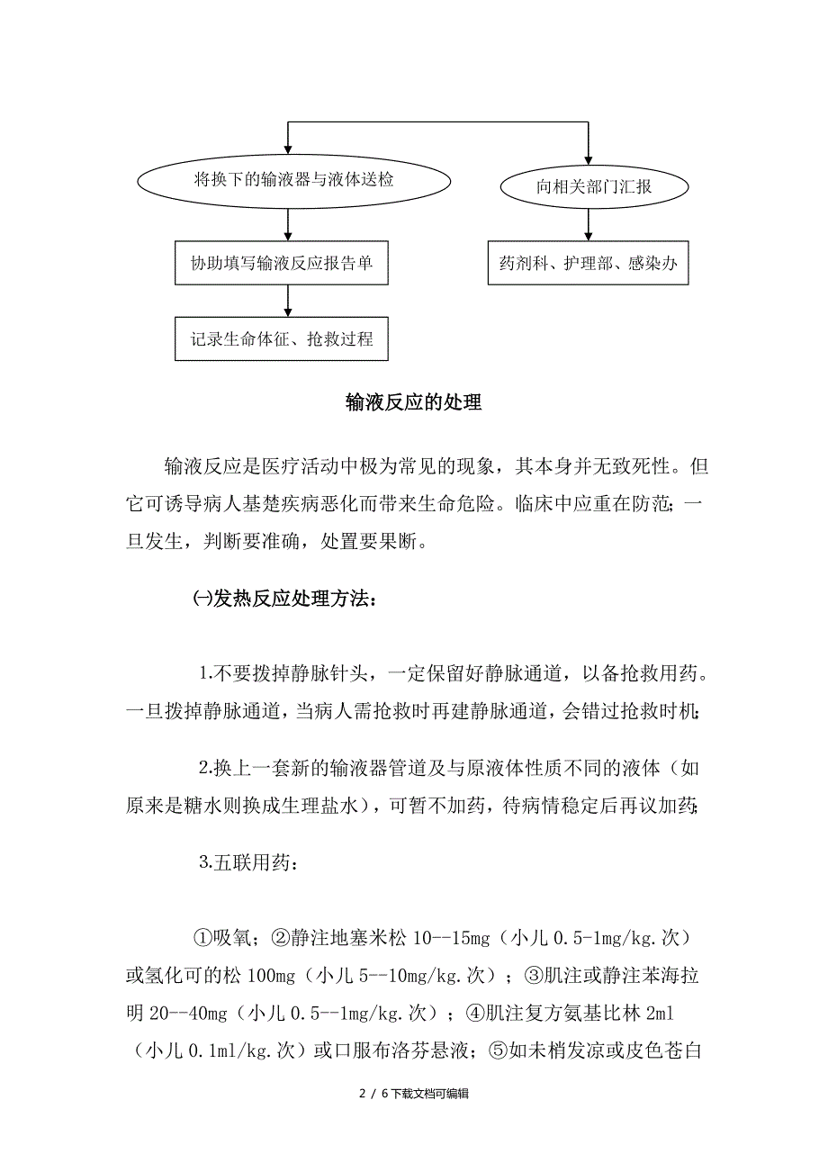 输液反应的应急预案流程及处理方法.doc_第2页