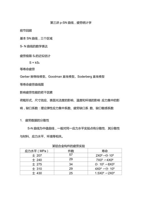 第三讲PSN曲线疲劳统计学.doc