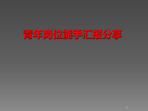 青年岗位能手汇报分享ppt课件.ppt