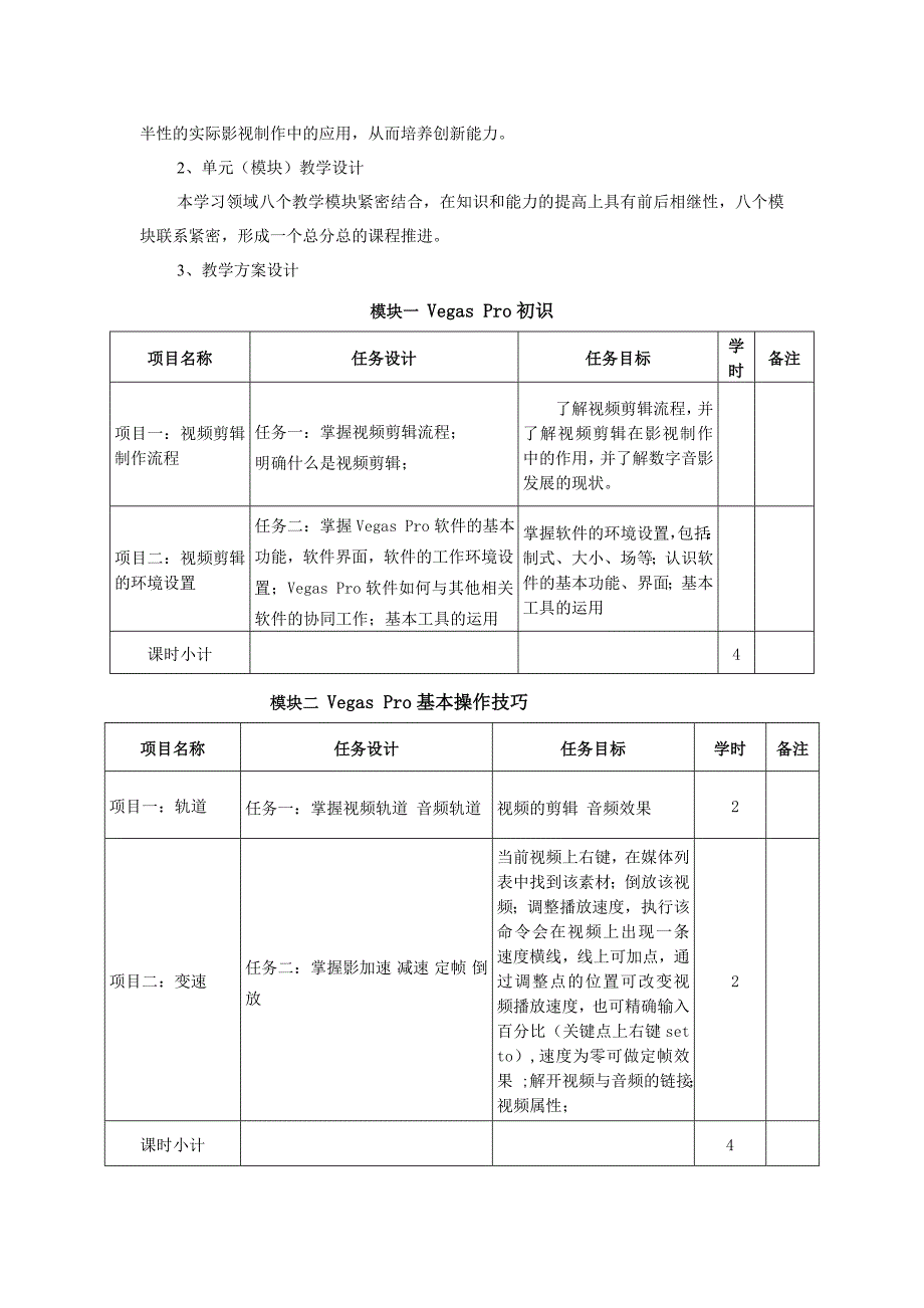 视频剪辑课程大纲教学设计.doc_第3页