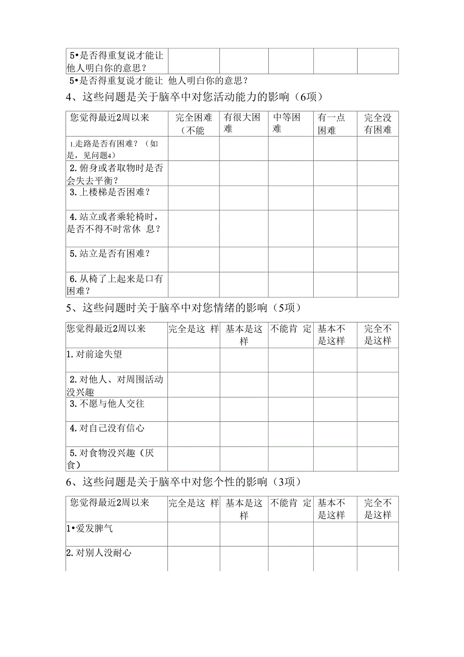 脑卒中专门化生活质量表SSQOL.docx_第2页