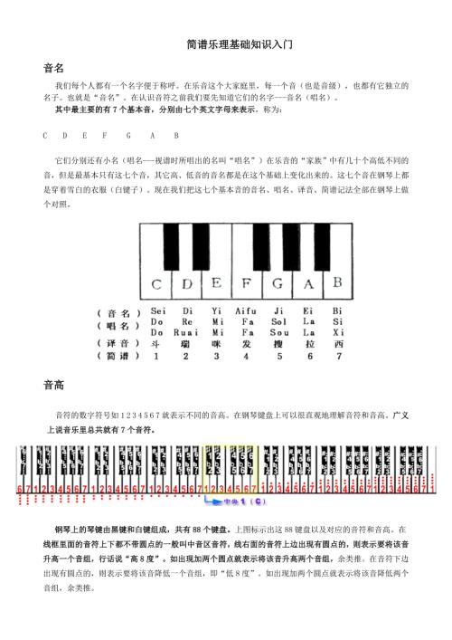 简谱乐理基础知识入门.doc