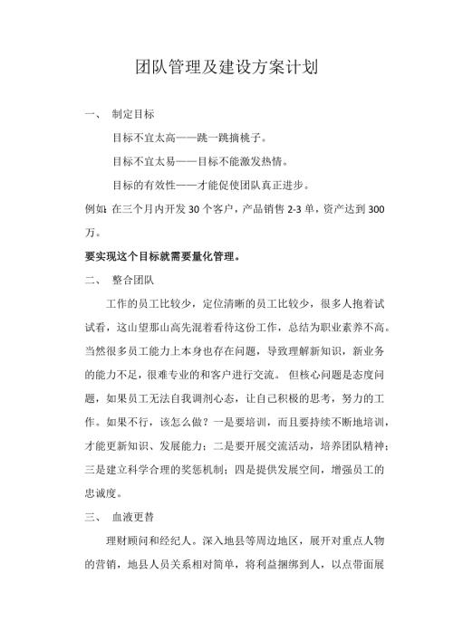 证券团队管理及建设方案计划.docx