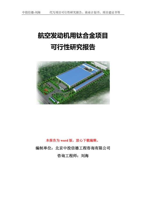 航空发动机用钛合金项目可行性研究报告模板.doc