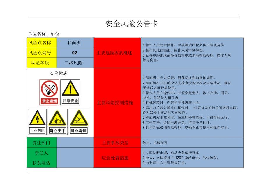 食堂设备安全风险点告知卡.doc_第2页