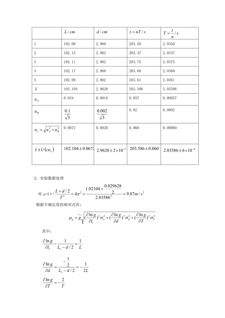 重力加速度的测定实验报告.doc_第3页