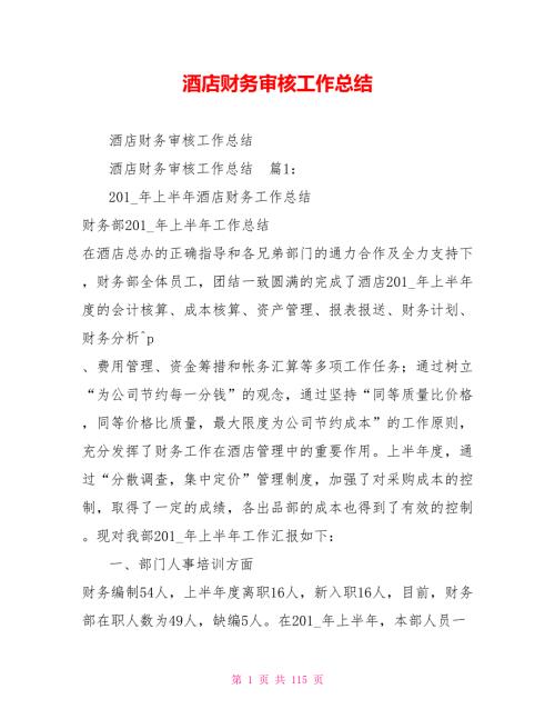 酒店财务审核工作总结.doc