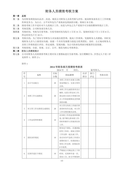 财务人员考核激励方案0211.doc