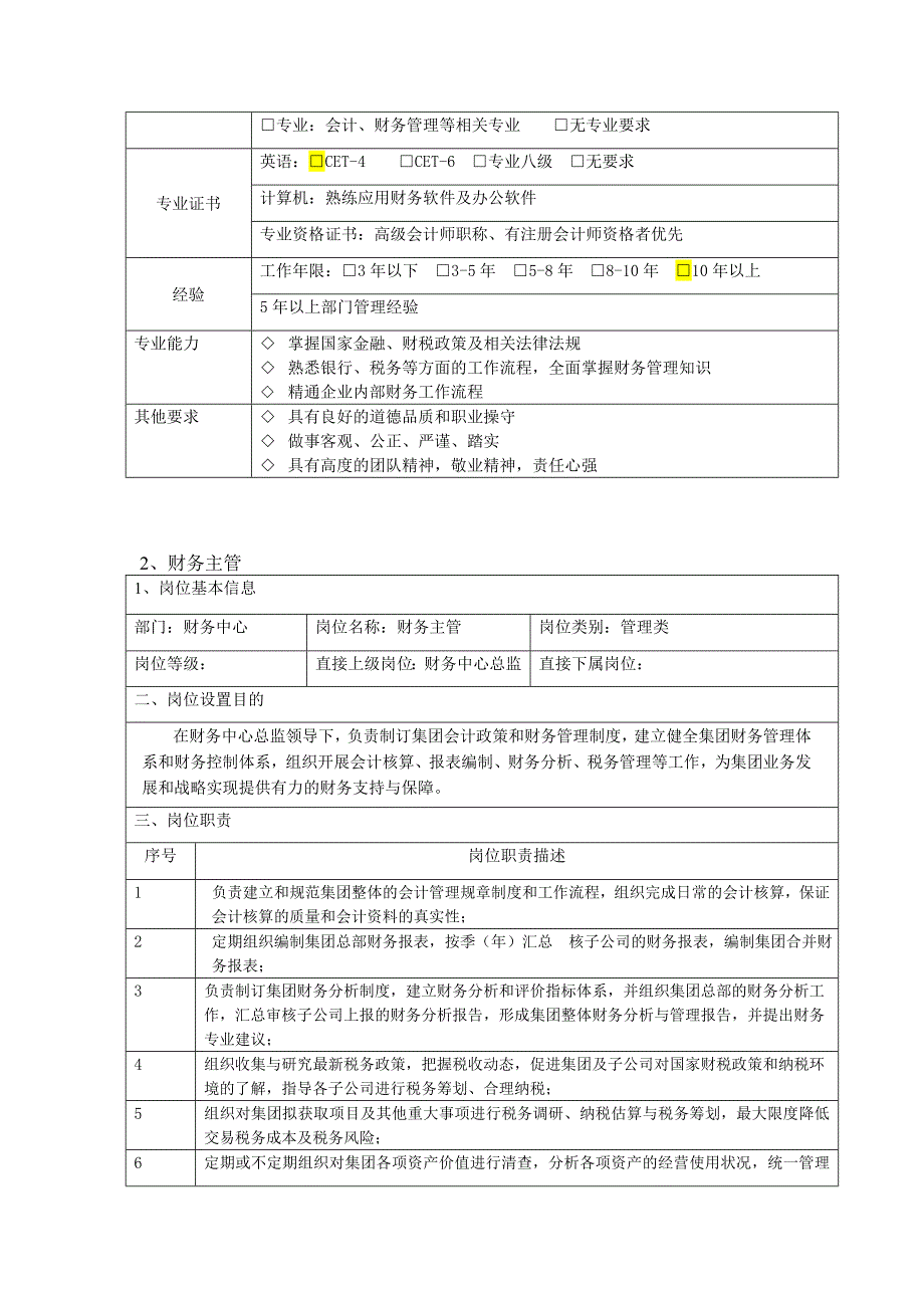 财务中心部门职责及岗位说明书.doc_第3页