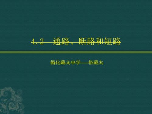通路短路和断路PPT课件.ppt