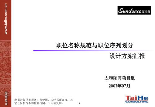 职位名称规范与职位序列划分.ppt