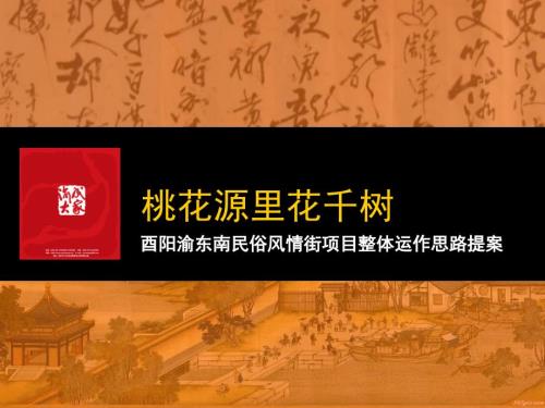 酉阳渝东南民俗风情街项目整体运作思路提案177页.ppt