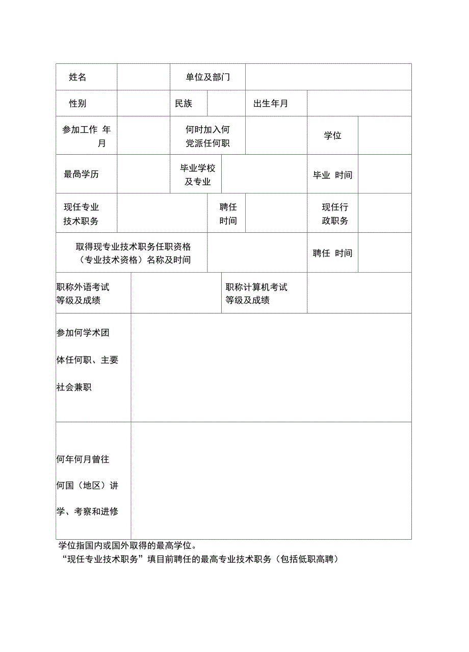 高级专业技术职务任职资格评定申报表.doc_第3页