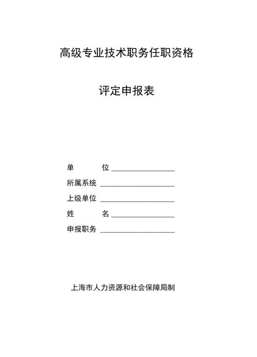 高级专业技术职务任职资格评定申报表.doc
