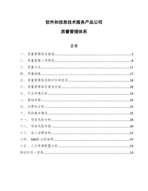 软件和信息技术服务产品公司质量管理体系范文.docx
