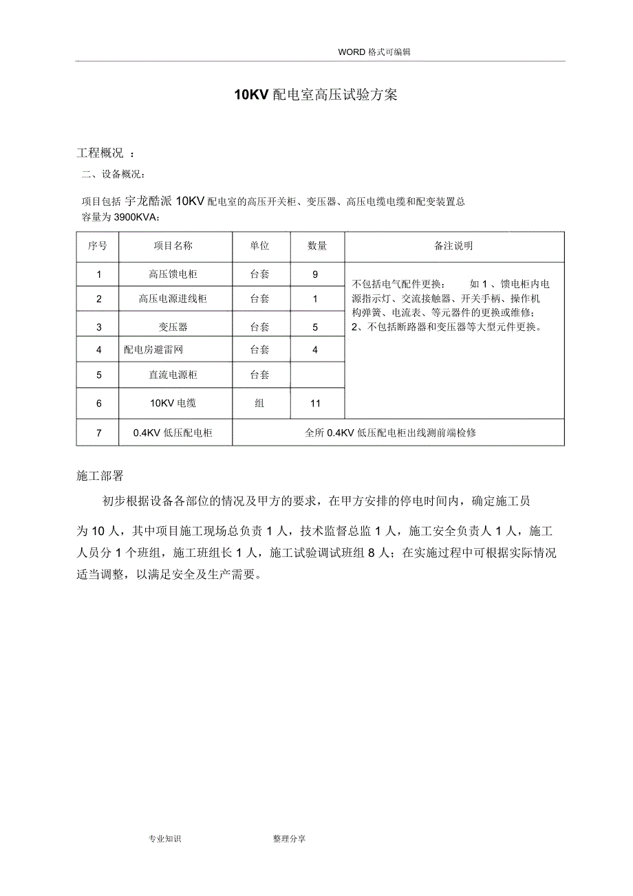 高压电气预防性试验方案说明.doc_第1页